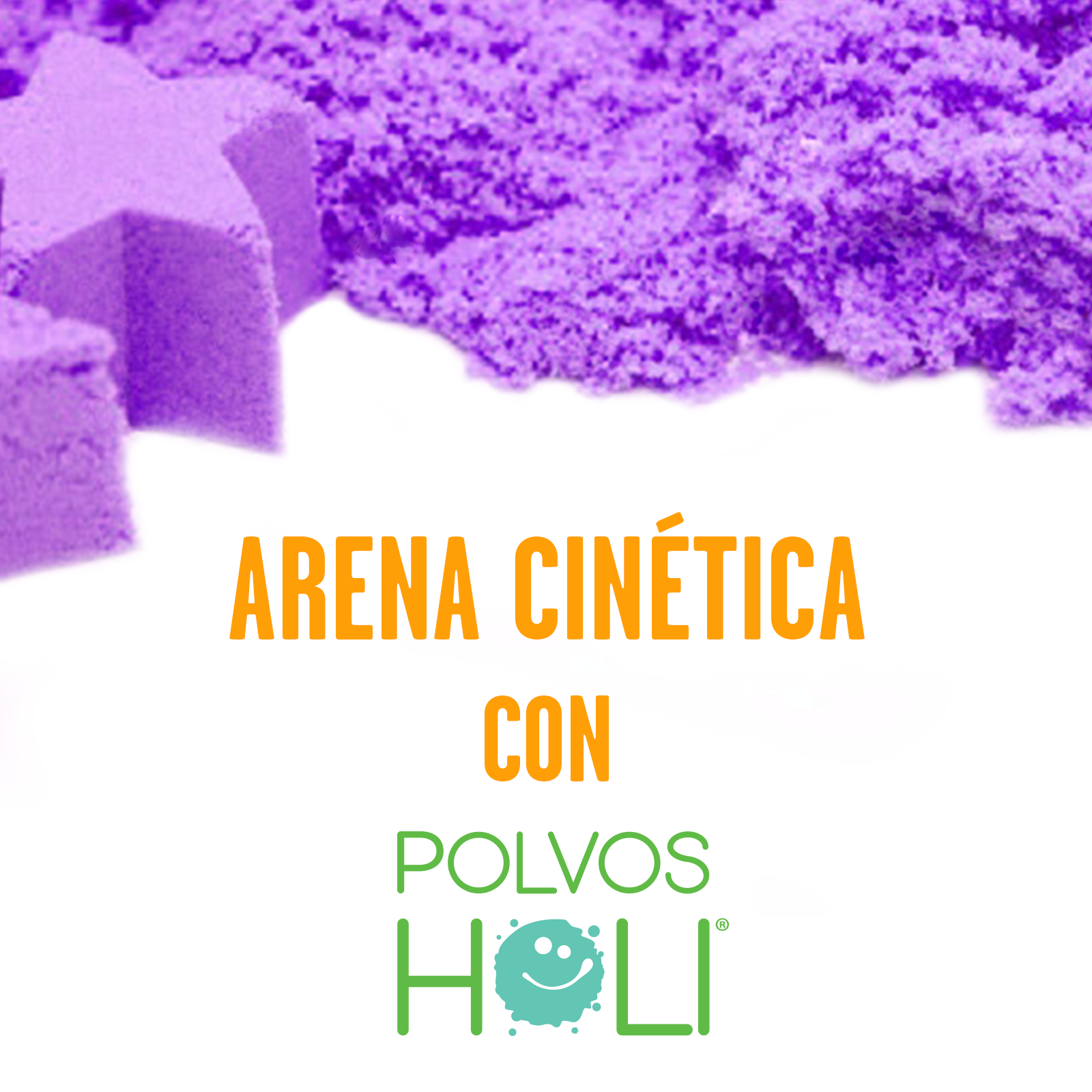 Prepara arena cinética con Polvos Holi
