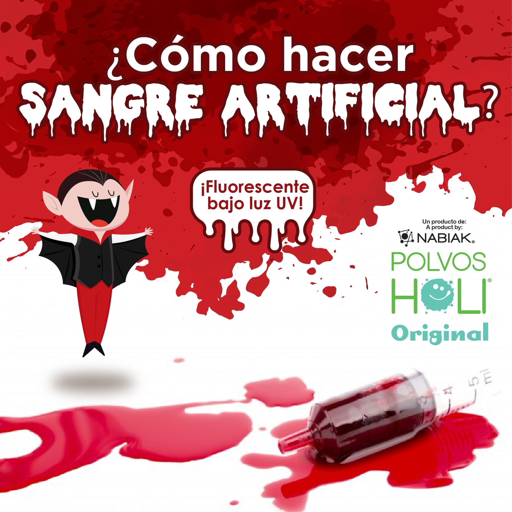 ¿Cómo hacer Sangre artificial con Polvos Holi?