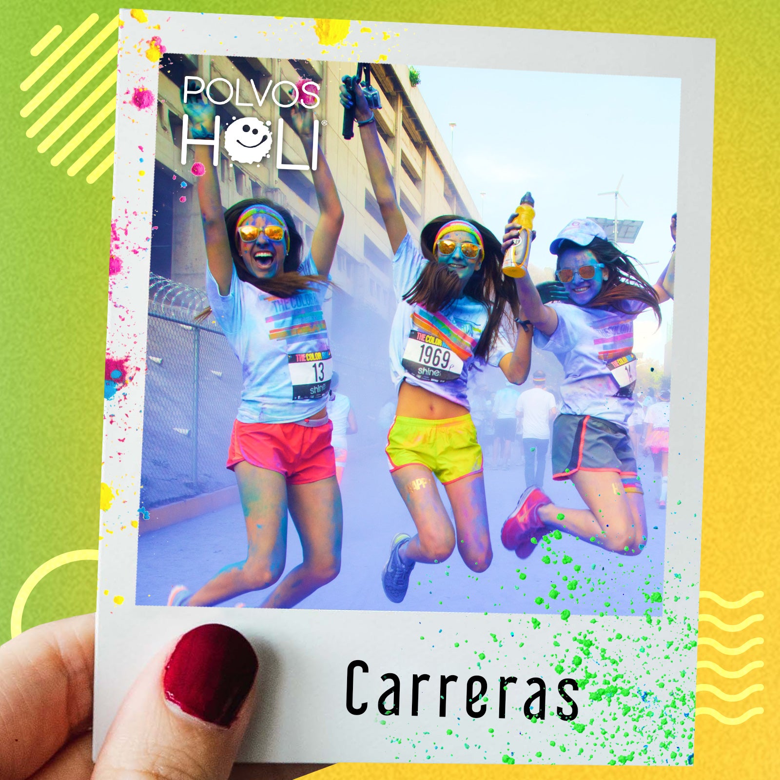 Paquete 5 cubetas de 5 kg Polvos Holi Frutal en 5 colores