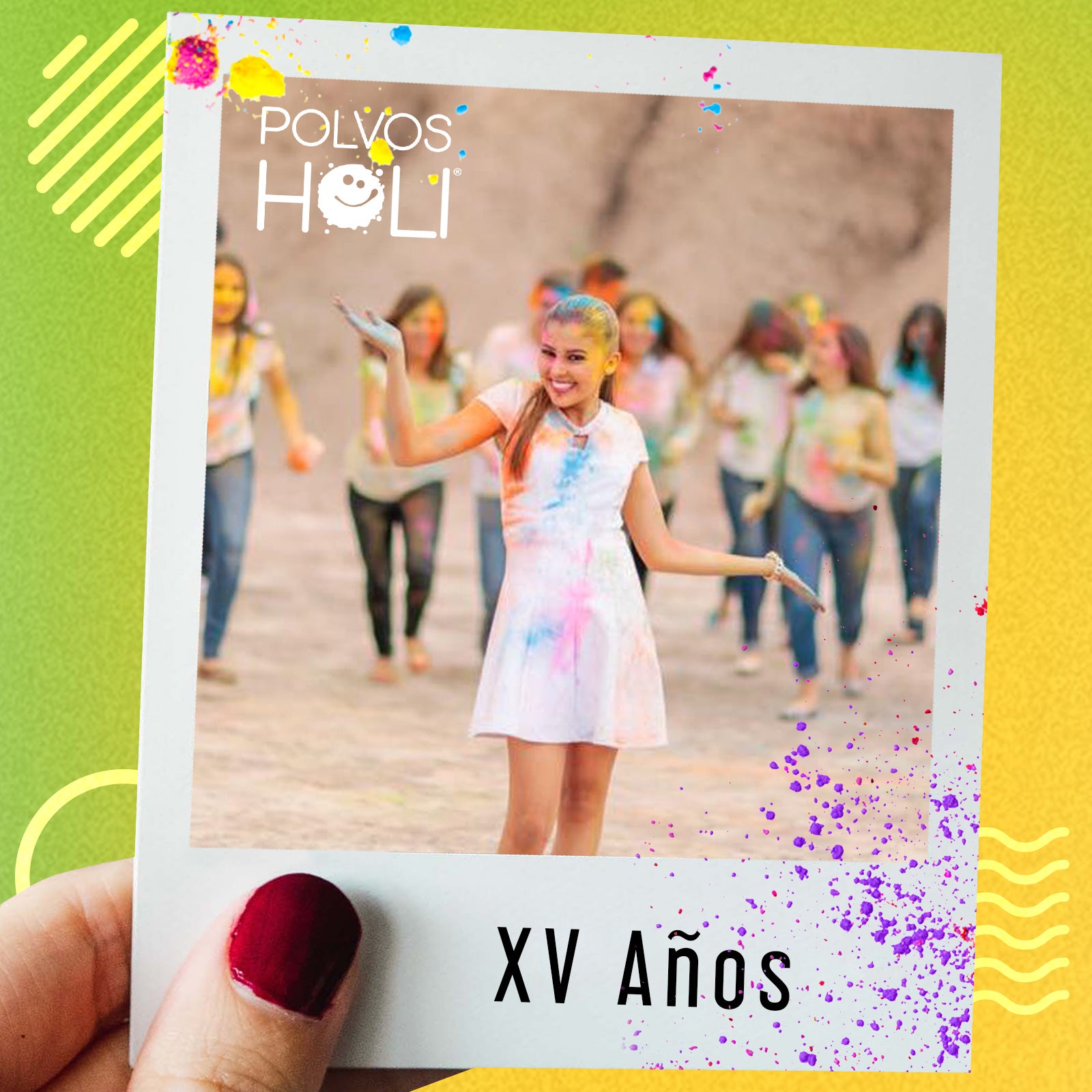 Paquete 5 cubetas de 5 kg Polvos Holi Frutal en 5 colores