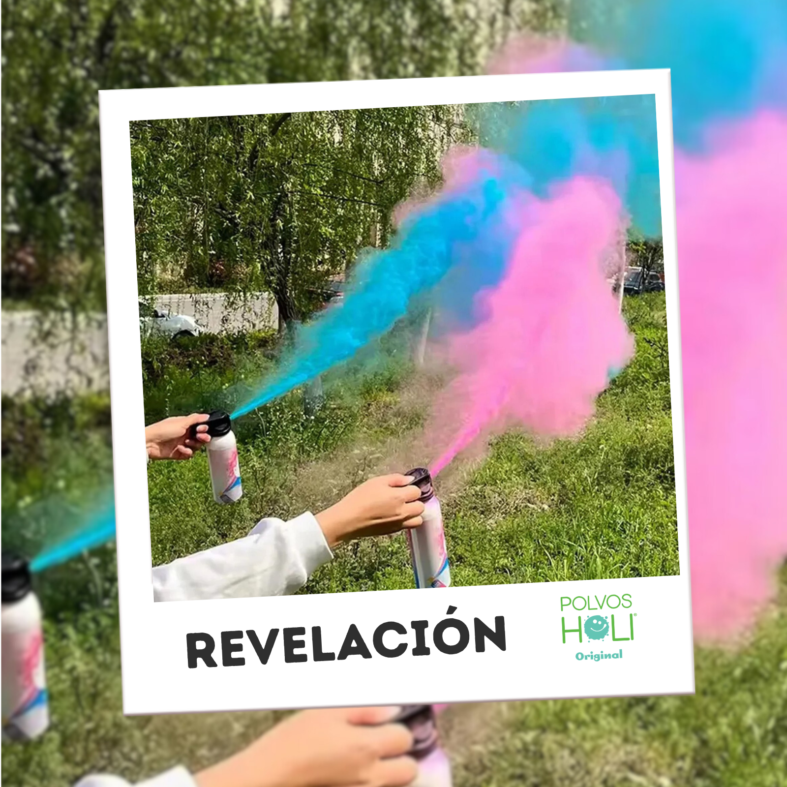 Spray Gender Reveal Polvos Holi tono Azul