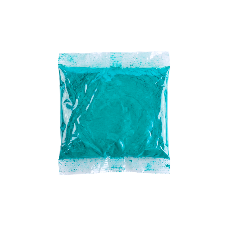 Caja 300 piezas Polvos Holi Original Turquesa bolsita 25 g