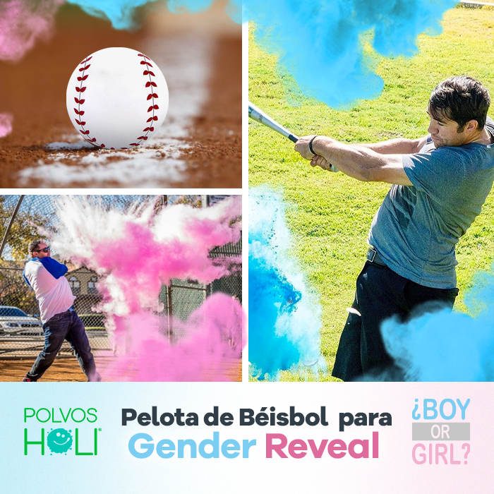 Pelota Baseball Gender Reveal Azul-Mora