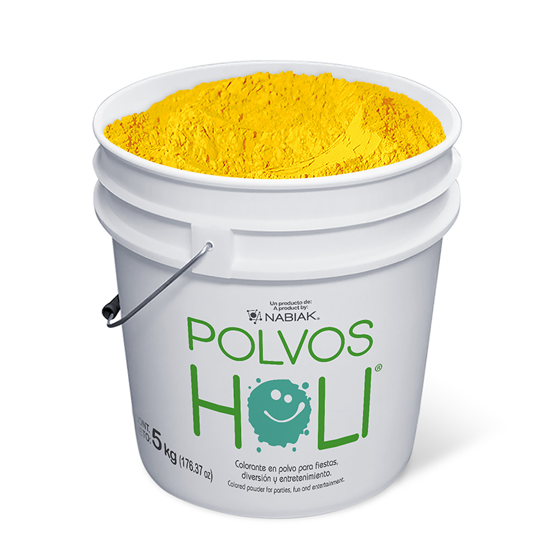 Cubeta de 5 kg Polvos Holi Frutal - Amarillo Vainilla