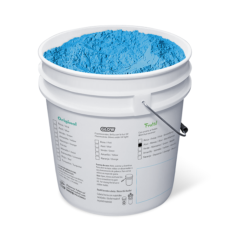 Cubeta de 5 kg Polvos Holi Frutal - Azul Mora