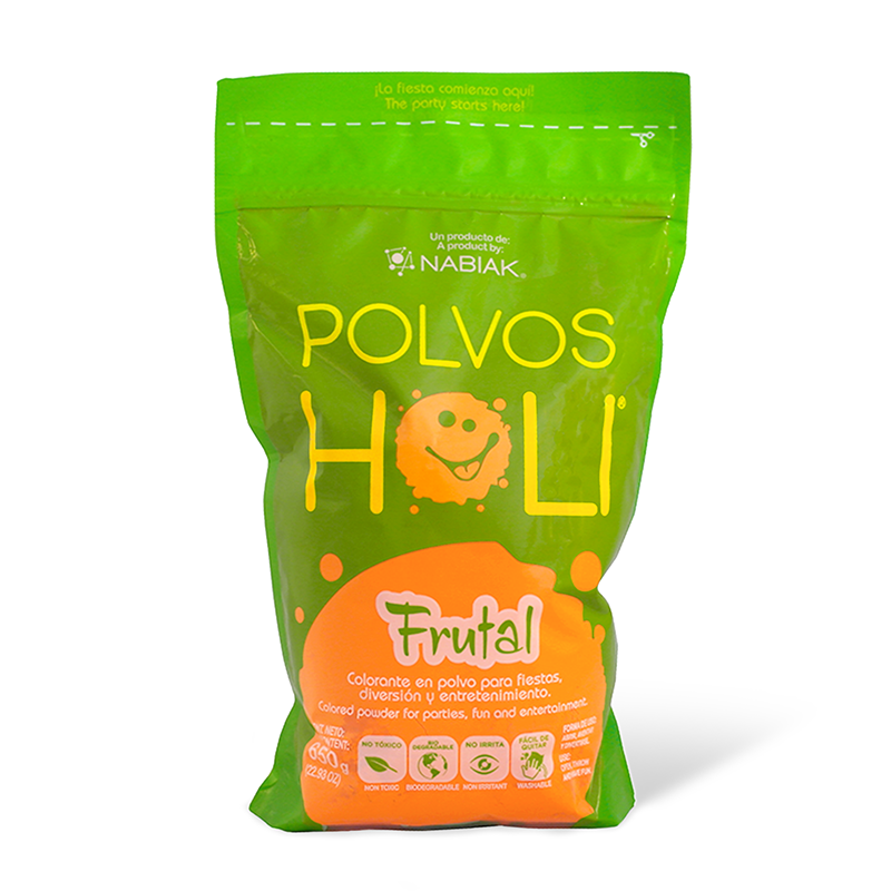 Maxibolsa de 650 g Polvos Holi Frutal - Naranja Durazno