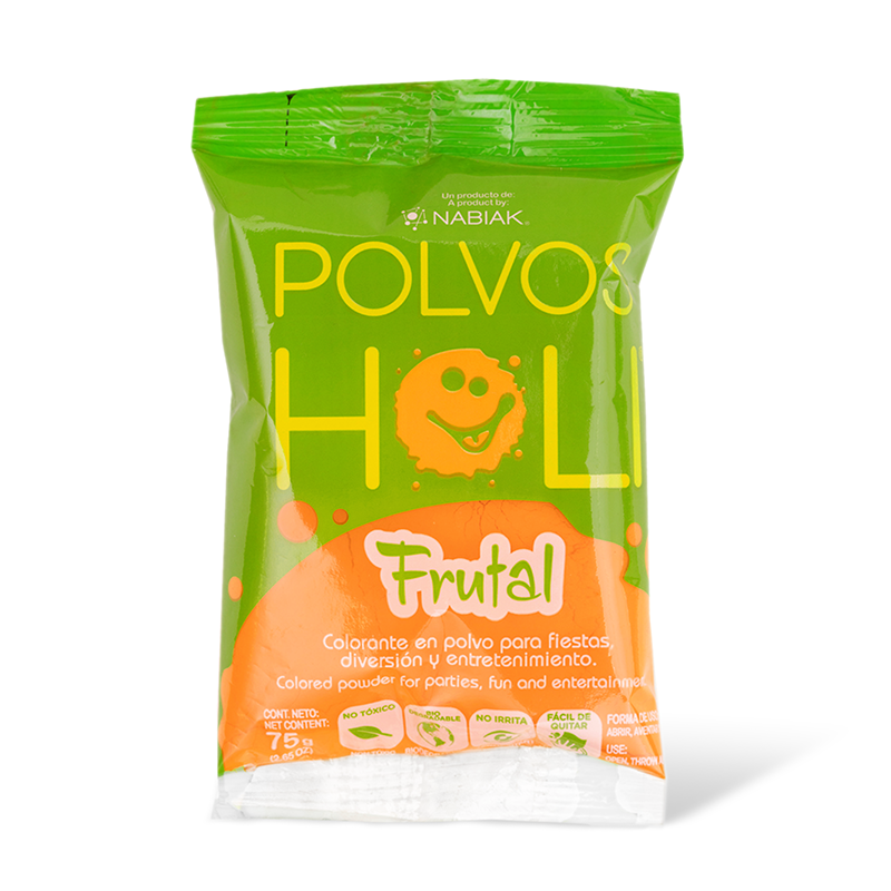 Bolsa individual de 75 g Polvos Holi Frutal - Naranja Durazno