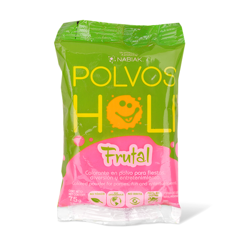 Bolsa individual de 75 g Polvos Holi Frutal - Rosa Fresa