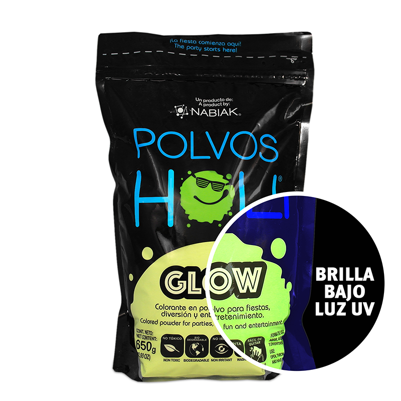 Maxibolsa de 650 g Polvos Holi Glow - Amarillo Fluorescente