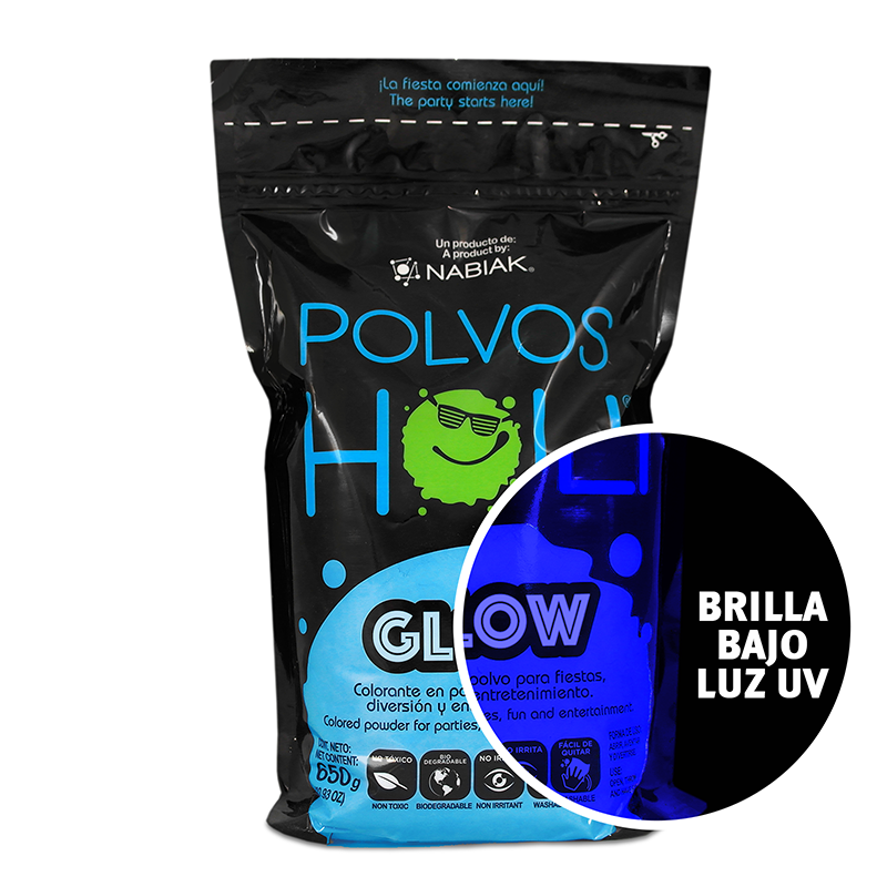 Maxibolsa de 650 g Polvos Holi Glow - Azul Fluorescente