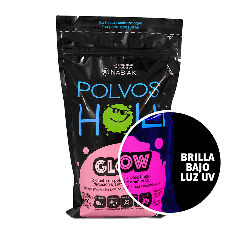 Maxibolsa de 650 g Polvos Holi Glow - Rosa Fluorescente