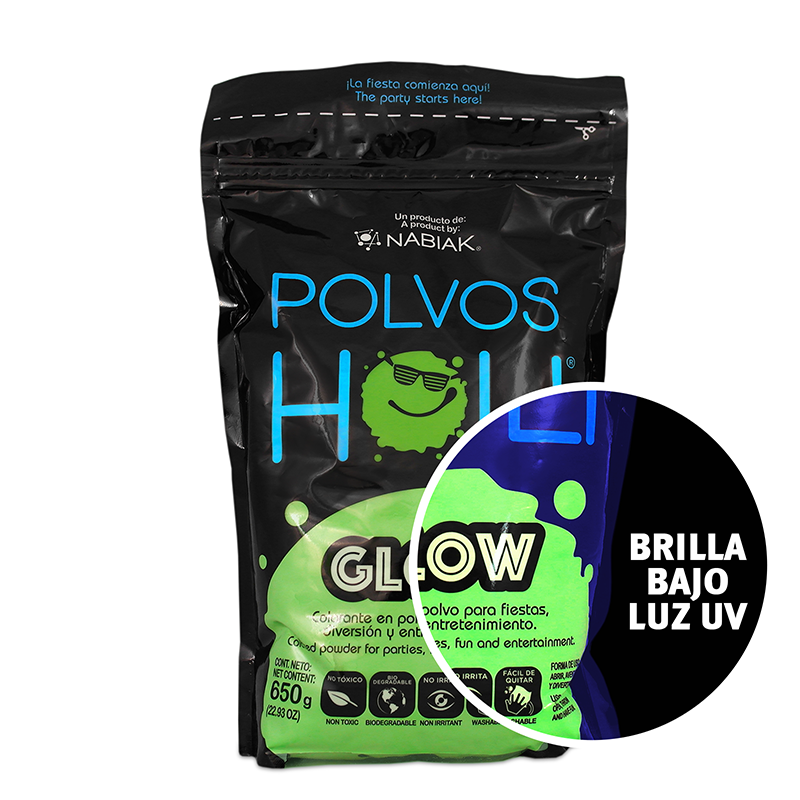 Maxibolsa de 650 g Polvos Holi Glow - Verde Fluorescente