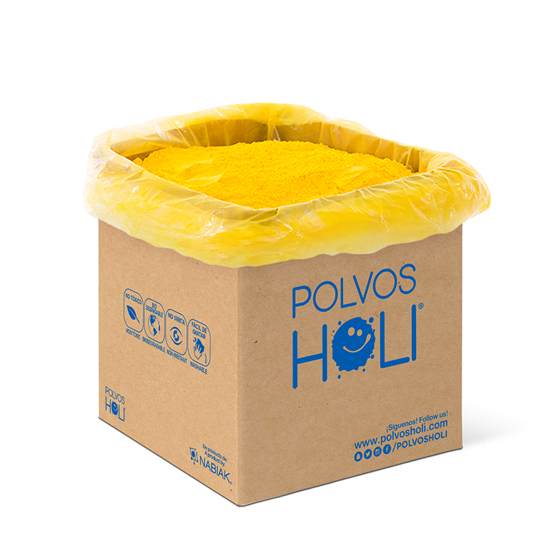 Cubo 25 kg Polvos Holi Original - Amarillo