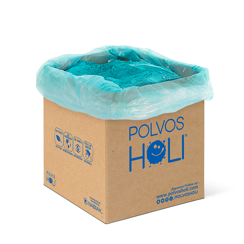 Cubo 25 kg Polvos Holi Original - Turquesa