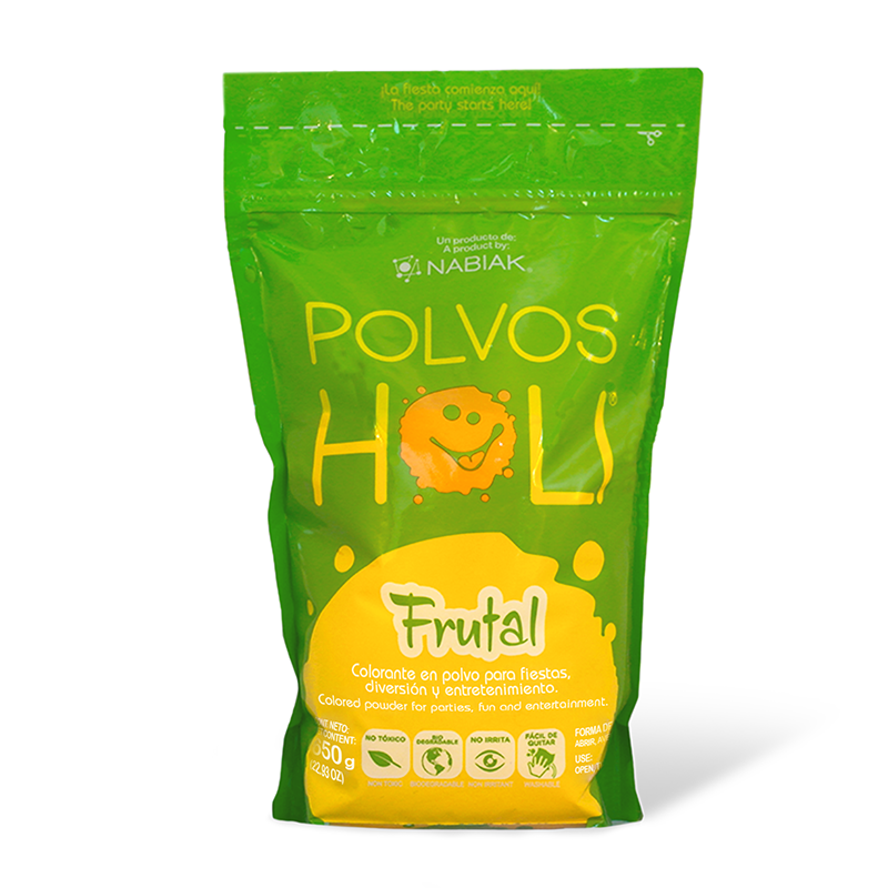 Maxibolsa de 650 g Polvos Holi Frutal - Amarillo Vainilla