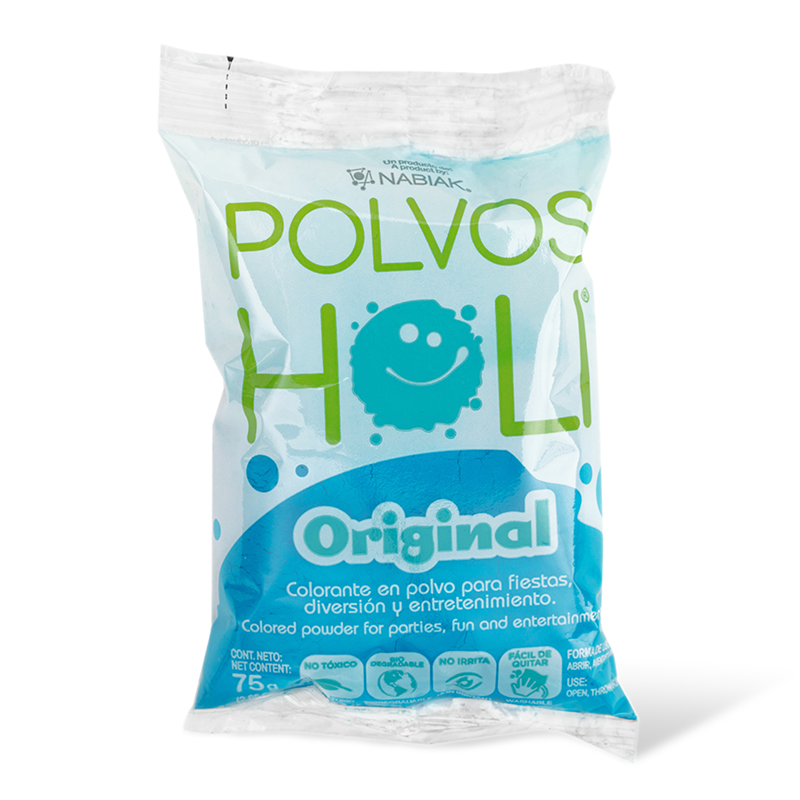 Bolsa individual de 75 g Polvos Holi Original - Azul brillante