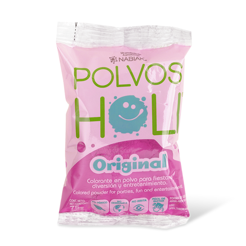 Bolsa individual de 75 g Polvos Holi Original - Fucsia