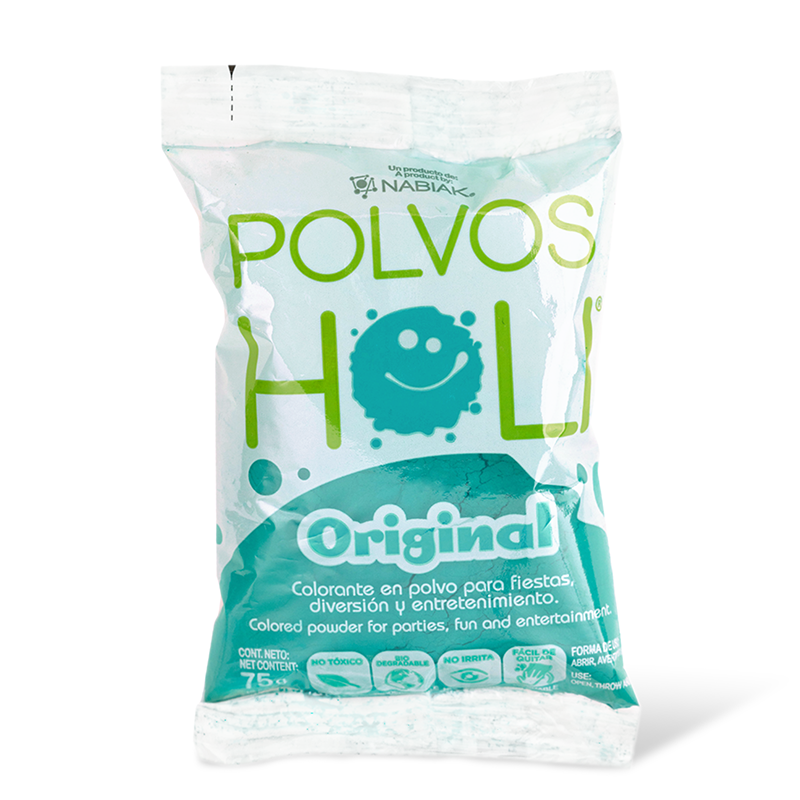 Bolsa individual de 75 g Polvos Holi Original - Turquesa