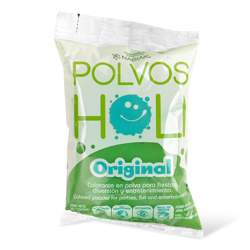 Bolsa individual de 75 g Polvos Holi Original - Verde Esmeralda