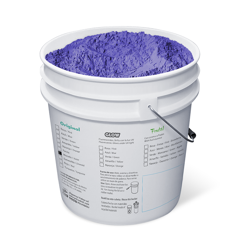 Cubeta de 5 kg Polvos Holi Original - Morado