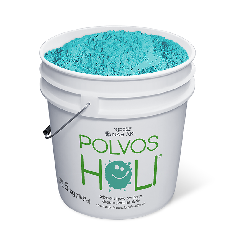 Cubeta de 5 kg Polvos Holi Original - Turquesa