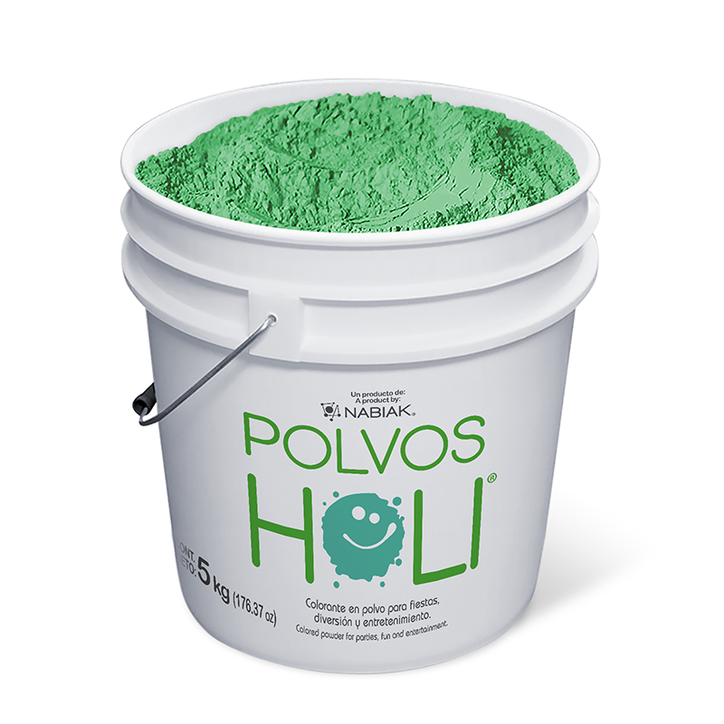 Cubeta de 5 kg Polvos Holi Original - Verde Esmeralda