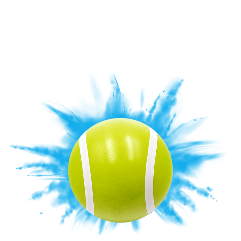 Pelota de Tennis para Gender Reveal Azul-Mora