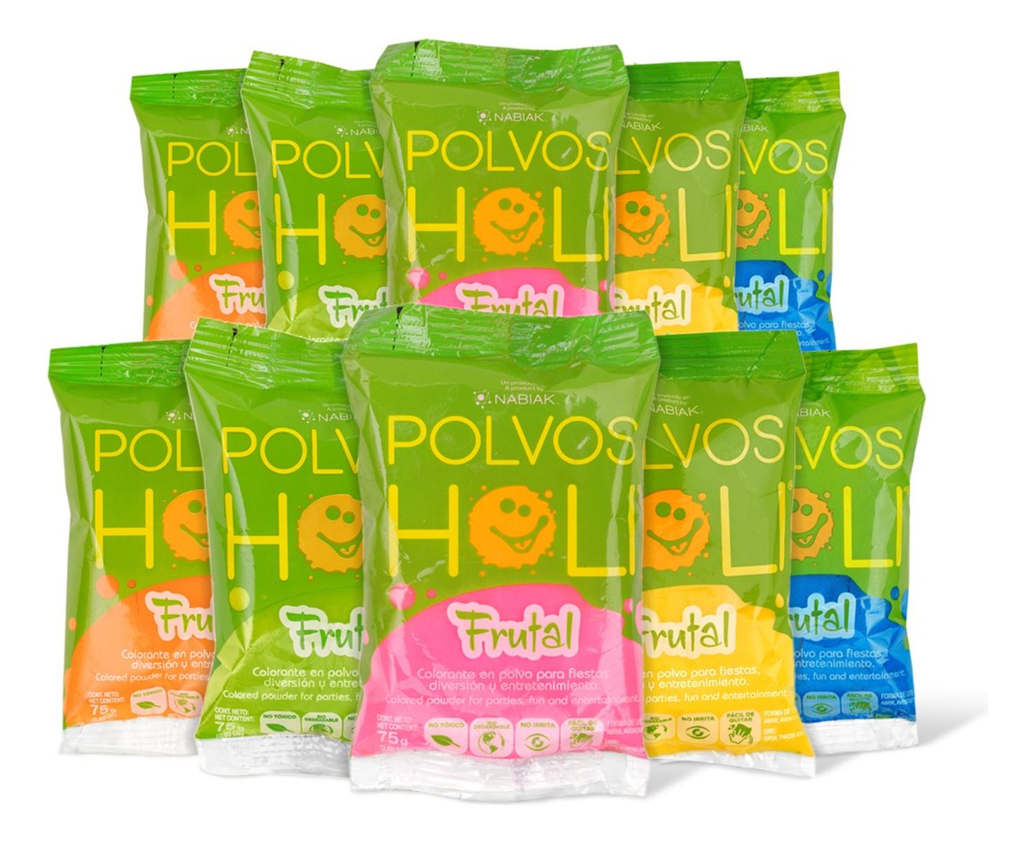 Para Probar - Paquete 10 bolsas Polvos Holi Frutal 75 g