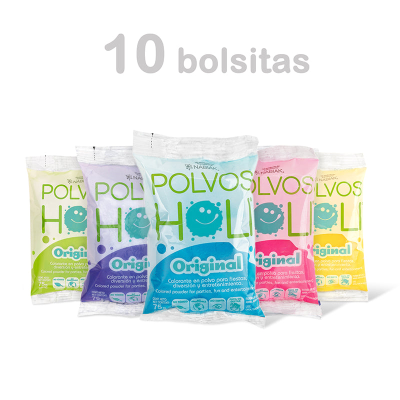 Para Probar - Paquete 10 bolsas Polvos Holi Original 75 g