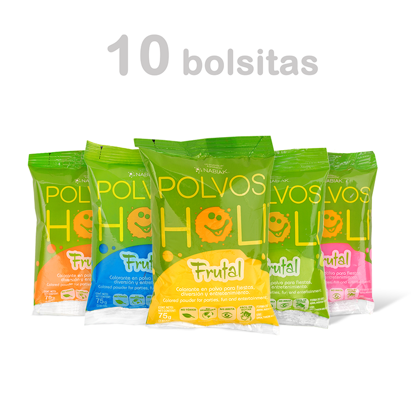 Para Probar - Paquete 10 bolsas Polvos Holi Frutal 75 g