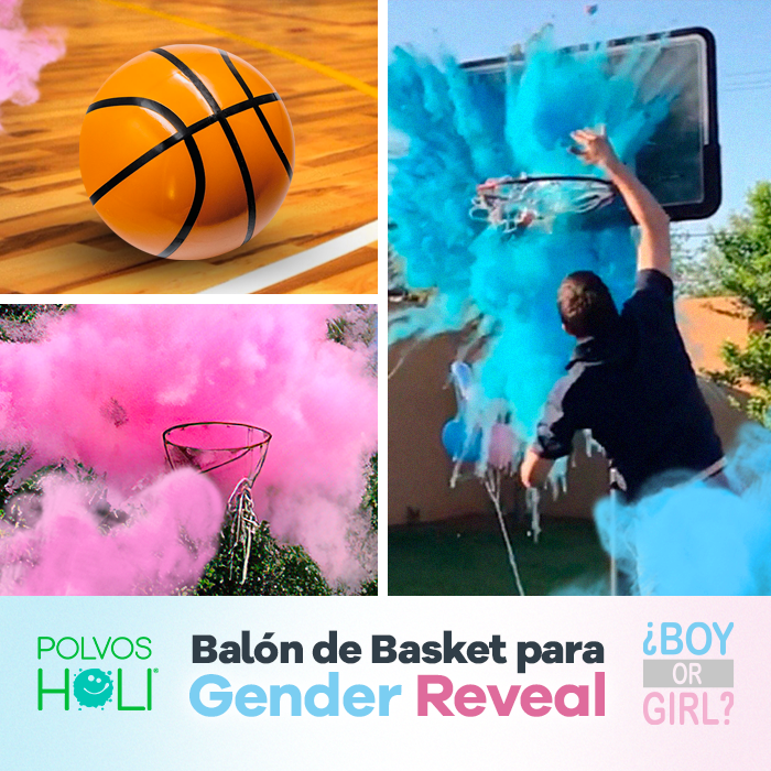 Balón Basketball Gender Reveal Azul-Mora