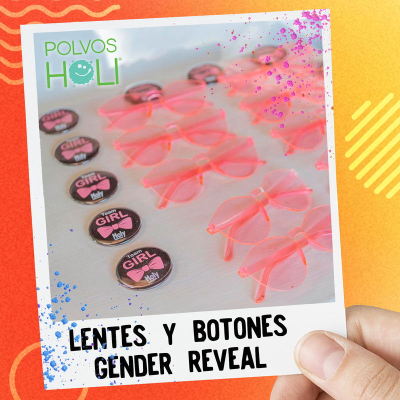 Botón Gender Reveal Negro Team GIRL