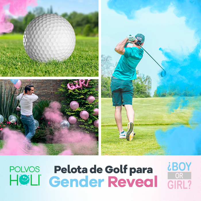Pelota de Golf para Gender Reveal Azul-Mora