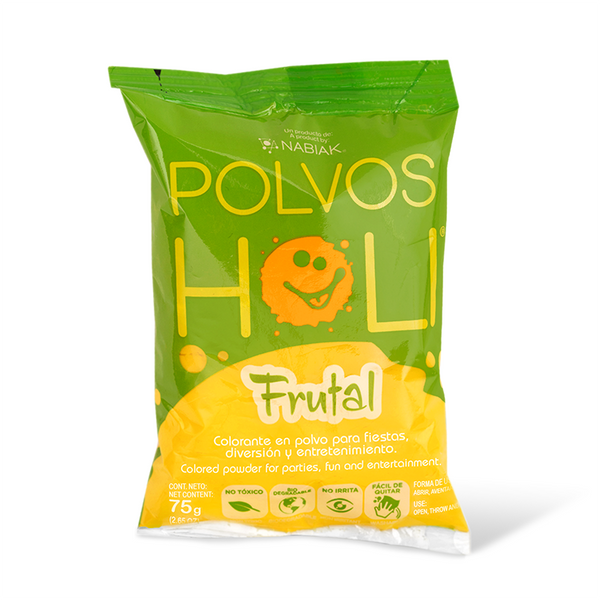 Bolsa individual de 75 g Polvos Holi Frutal - Amarillo Vainilla