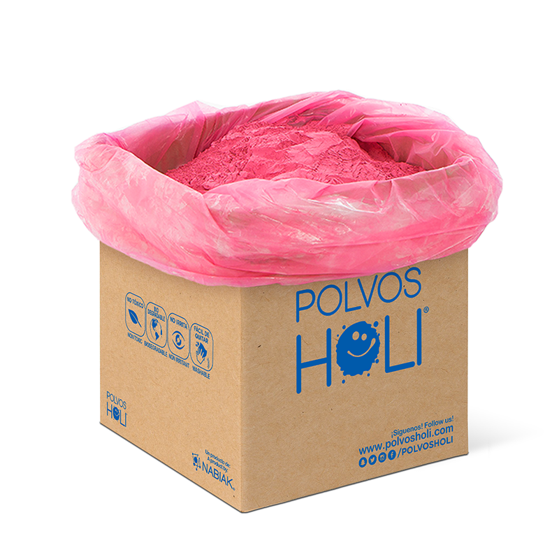 Cubo 25 kg Polvos Holi Original - Rosa