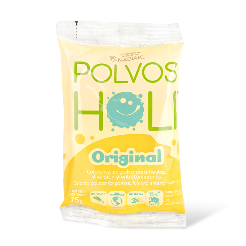Bolsa individual de 75 g Polvos Holi Original - Amarillo