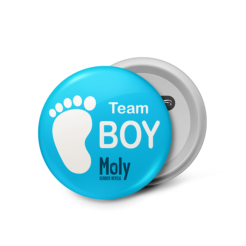 Botón Gender Reveal Team BOY Azul