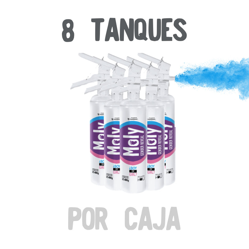 Disparador MOLY Gender Reveal Caja 8 piezas