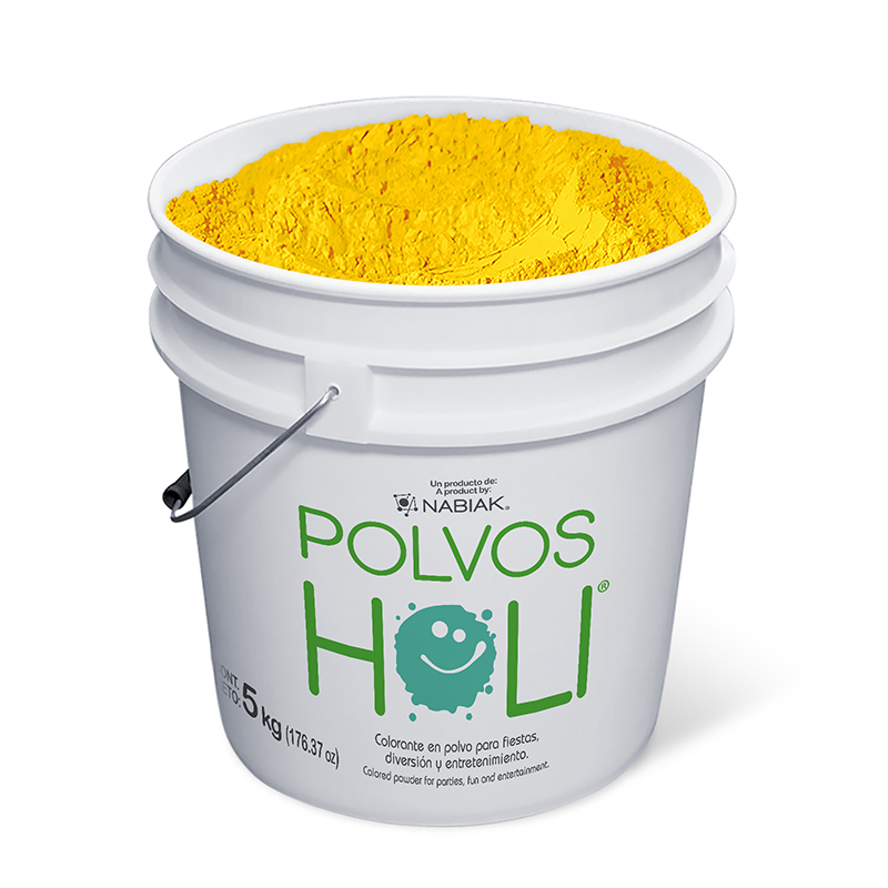 Cubeta de 5 kg Polvos Holi Original - Amarillo