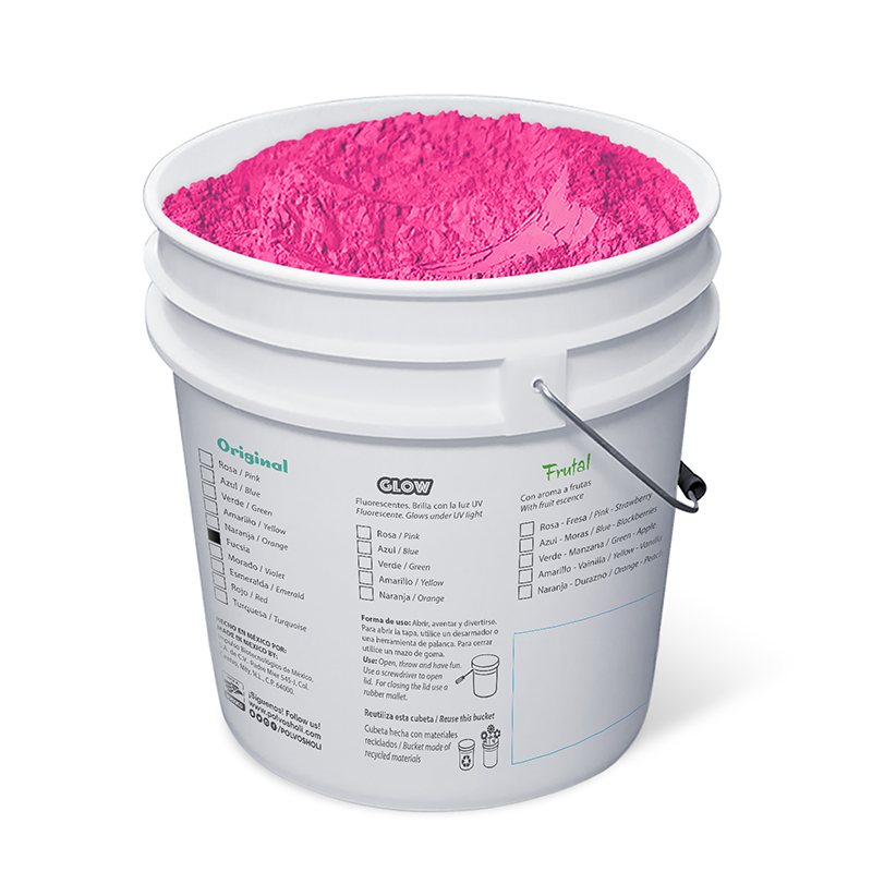 Cubeta de 5 kg Polvos Holi Original - Fucsia