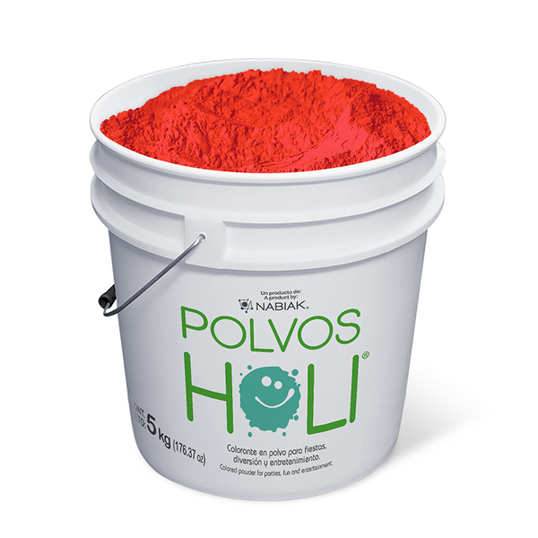Cubeta de 5 kg Polvos Holi Original - Rojo