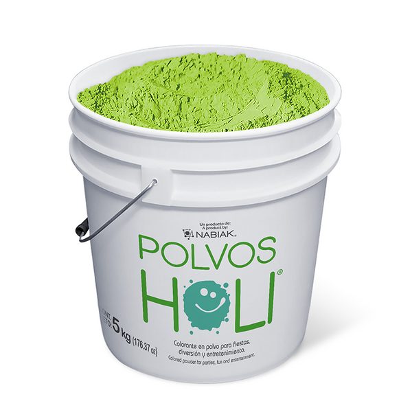 Cubeta de 5 kg Polvos Holi Original - Verde Brillante