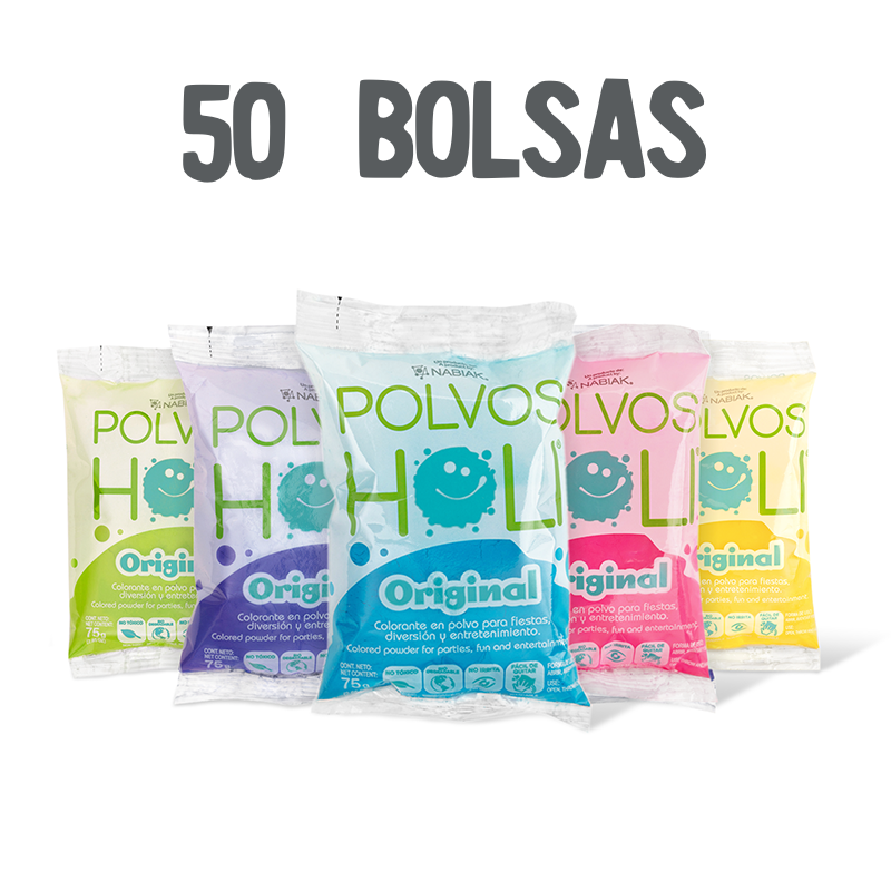 Para Disfrutar - Paquete 50 bolsas Polvos Holi 75 g