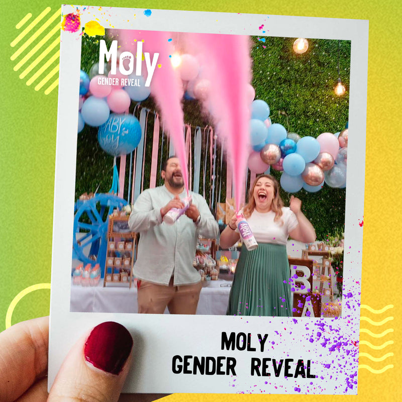 Paquete 2 Disparadores MOLY Gender Reveal Azul Moras