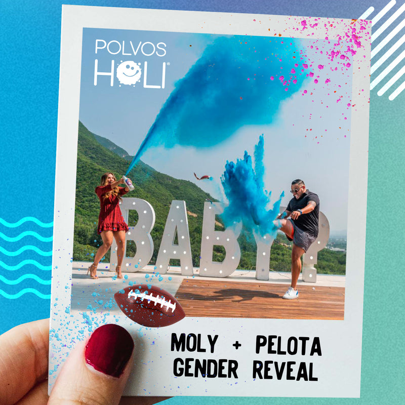Balón de Fútbol Americano para Gender Reveal Azul-Mora